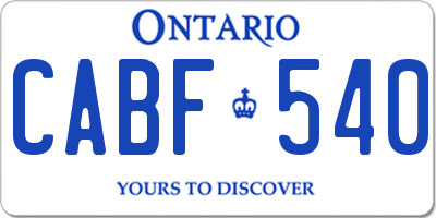 ON license plate CABF540