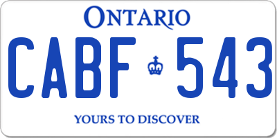 ON license plate CABF543