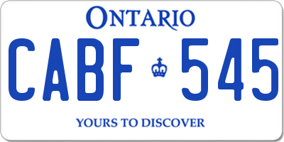 ON license plate CABF545