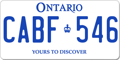 ON license plate CABF546