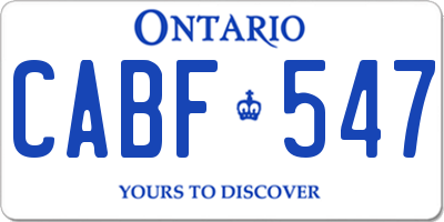 ON license plate CABF547