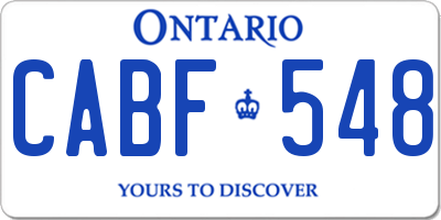 ON license plate CABF548