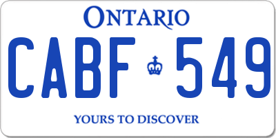 ON license plate CABF549