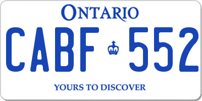 ON license plate CABF552