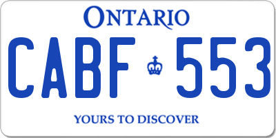 ON license plate CABF553