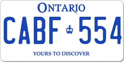 ON license plate CABF554