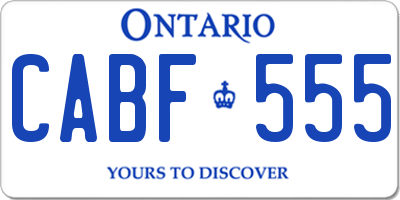 ON license plate CABF555