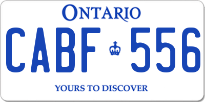 ON license plate CABF556