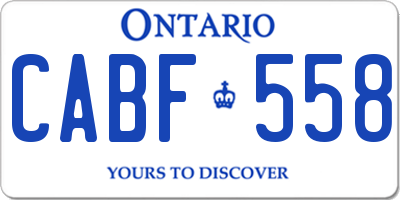 ON license plate CABF558