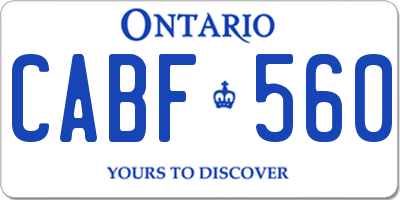 ON license plate CABF560