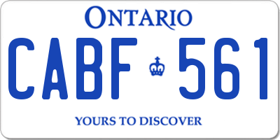 ON license plate CABF561