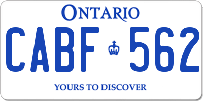 ON license plate CABF562