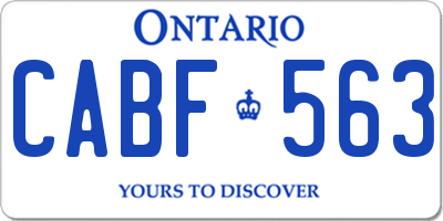 ON license plate CABF563