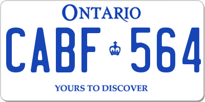 ON license plate CABF564