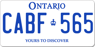 ON license plate CABF565