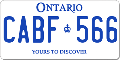 ON license plate CABF566