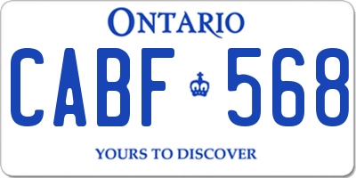 ON license plate CABF568