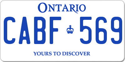 ON license plate CABF569