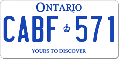 ON license plate CABF571