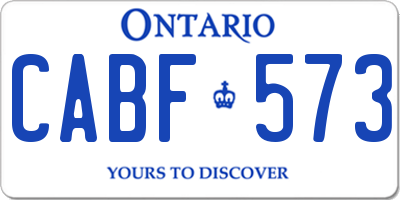 ON license plate CABF573