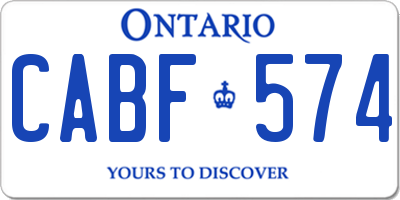 ON license plate CABF574