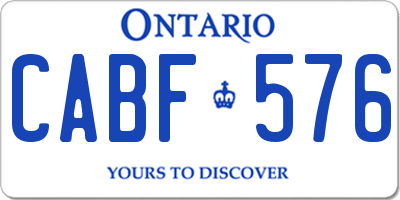 ON license plate CABF576