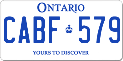 ON license plate CABF579