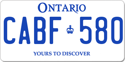 ON license plate CABF580