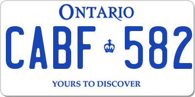 ON license plate CABF582