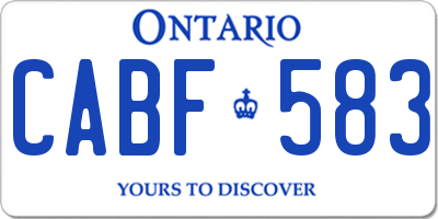 ON license plate CABF583