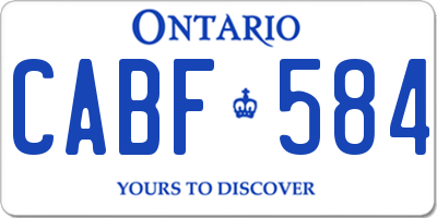 ON license plate CABF584