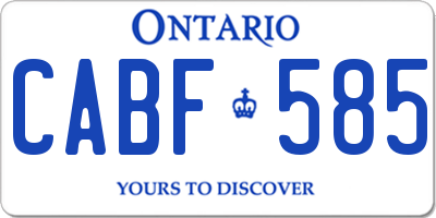 ON license plate CABF585