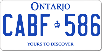 ON license plate CABF586