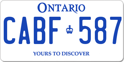 ON license plate CABF587