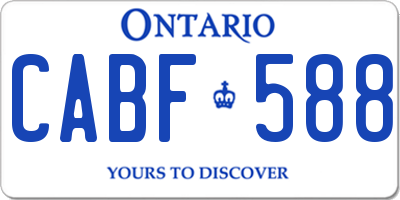 ON license plate CABF588