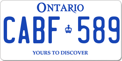 ON license plate CABF589