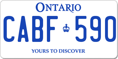 ON license plate CABF590