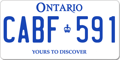 ON license plate CABF591