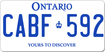 ON license plate CABF592