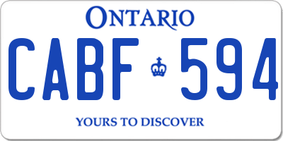 ON license plate CABF594