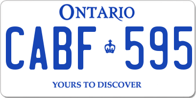 ON license plate CABF595