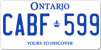 ON license plate CABF599