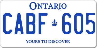 ON license plate CABF605