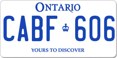 ON license plate CABF606