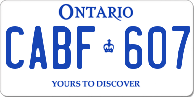 ON license plate CABF607