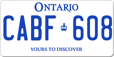 ON license plate CABF608