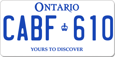 ON license plate CABF610