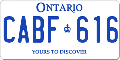 ON license plate CABF616