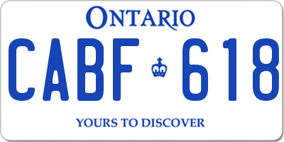 ON license plate CABF618