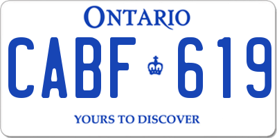 ON license plate CABF619